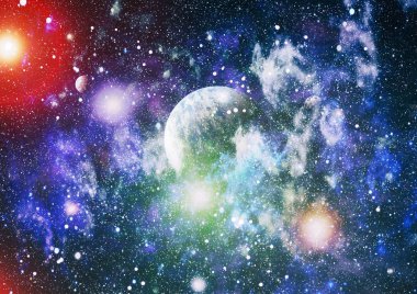 Renkli derin uzay. Evren kavramı arka plan. Nasa tarafından döşenmiş bu görüntü unsurları