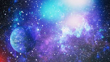 Renkli derin uzay. Evren kavramı arka plan. Nasa tarafından döşenmiş bu görüntü unsurları