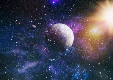 Renkli derin uzay. Evren kavramı arka plan. Nasa tarafından döşenmiş bu görüntü unsurları