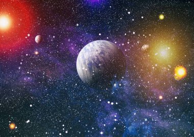 Renkli derin uzay. Evren kavramı arka plan. Nasa tarafından döşenmiş bu görüntü unsurları