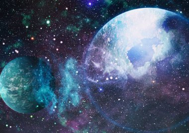 Renkli derin uzay. Evren kavramı arka plan. Nasa tarafından döşenmiş bu görüntü unsurları