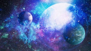 Renkli derin uzay. Evren kavramı arka plan. Nasa tarafından döşenmiş bu görüntü unsurları