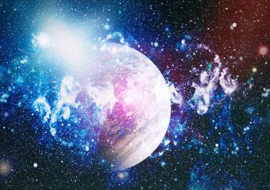 Uzaydaki gezegenler, yıldızlar ve galaksiler uzay keşiflerinin güzelliğini gösteriyor. NASA tarafından döşenmiş elementler