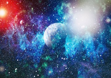 Uzaydaki gezegenler, yıldızlar ve galaksiler uzay keşiflerinin güzelliğini gösteriyor. NASA tarafından döşenmiş elementler