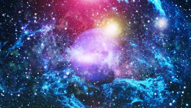 Uzaydaki gezegenler, yıldızlar ve galaksiler uzay keşiflerinin güzelliğini gösteriyor. NASA tarafından döşenmiş elementler