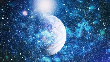 Uzaydaki gezegenler, yıldızlar ve galaksiler uzay keşiflerinin güzelliğini gösteriyor. NASA tarafından döşenmiş elementler