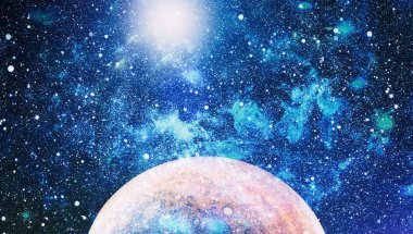 Nebula ve galaksiler uzayda. Bu görüntünün elementleri NASA tarafından desteklenmektedir.