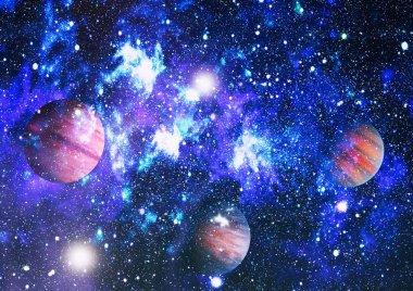 Nebula ve galaksiler uzayda. Bu görüntünün elementleri NASA tarafından desteklenmektedir.