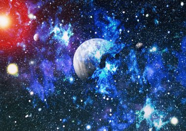 Nebula ve galaksiler uzayda. Bu görüntünün elementleri NASA tarafından desteklenmektedir.