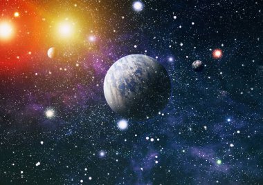 Nebula ve galaksiler uzayda. Bu görüntünün elementleri NASA tarafından desteklenmektedir.
