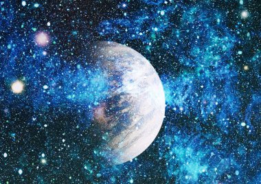 Uzaydaki gezegenler, yıldızlar ve galaksiler uzay keşiflerinin güzelliğini gösteriyor. NASA tarafından döşenmiş elementler