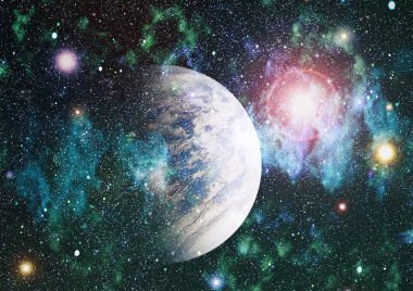 Uzaydaki gezegenler, yıldızlar ve galaksiler uzay keşiflerinin güzelliğini gösteriyor. NASA tarafından döşenmiş elementler