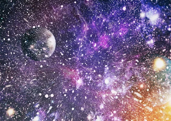 Renkli derin uzay. Evren kavramı arka plan. Nasa tarafından döşenmiş bu görüntü unsurları