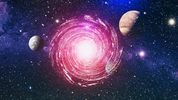 Planeter Stjärnor Och Galaxer Yttre Rymden Som Visar Skönheten Utforskning — Stockfoto