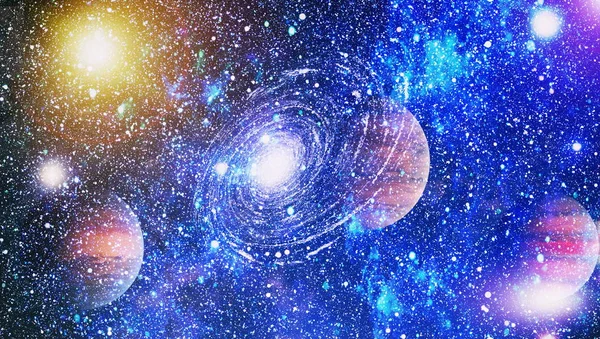 Planeter Stjärnor Och Galaxer Yttre Rymden Som Visar Skönheten Utforskning — Stockfoto