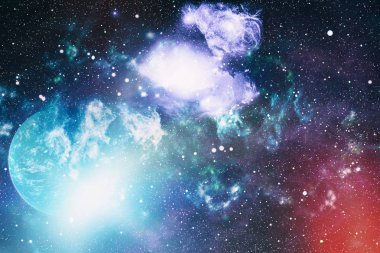 Uzaydaki gezegenler, yıldızlar ve galaksiler uzay keşiflerinin güzelliğini gösteriyor. NASA tarafından döşenmiş elementler