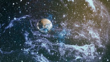 Uzaydaki gezegenler, yıldızlar ve galaksiler uzay keşiflerinin güzelliğini gösteriyor. NASA tarafından döşenmiş elementler