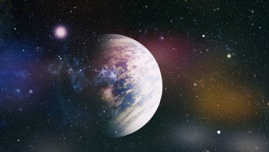 Uzaydaki gezegenler, yıldızlar ve galaksiler uzay keşiflerinin güzelliğini gösteriyor. NASA tarafından döşenmiş elementler