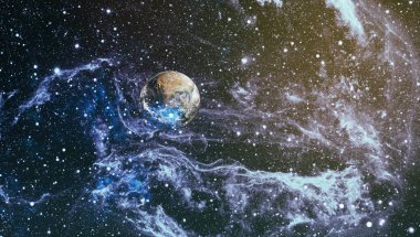 Uzaydaki gezegenler, yıldızlar ve galaksiler uzay keşiflerinin güzelliğini gösteriyor. NASA tarafından döşenmiş elementler