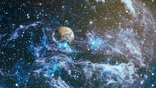 Αστέρια Ενός Πλανήτη Και Γαλαξία Ένα Δωρεάν Χώρο Στοιχεία Αυτής — Φωτογραφία Αρχείου