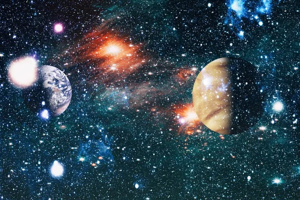 Étoiles Une Planète Une Galaxie Dans Espace Libre Eléments Cette — Photo