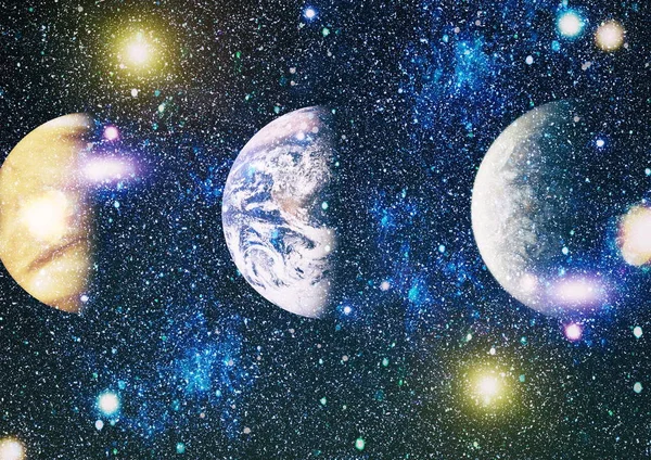 Planeten Sterne Und Galaxien Weltall Die Die Schönheit Der Weltraumforschung — Stockfoto