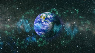 Dünya uzaydan kolaj. Soyut duvar kağıdı. Bizim evimiz. Nasa tarafından döşenmiş bu görüntü unsurları