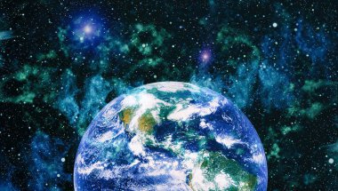 Dünya uzaydan kolaj. Soyut duvar kağıdı. Bizim evimiz. Nasa tarafından döşenmiş bu görüntü unsurları