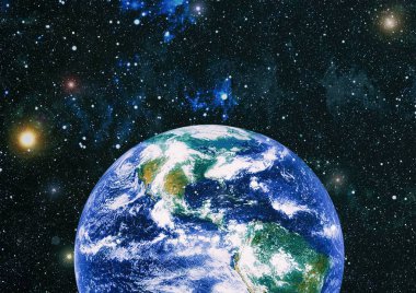 Dünya uzaydan kolaj. Soyut duvar kağıdı. Bizim evimiz. Nasa tarafından döşenmiş bu görüntü unsurları