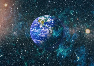 Dünya uzaydan kolaj. Soyut duvar kağıdı. Bizim evimiz. Nasa tarafından döşenmiş bu görüntü unsurları