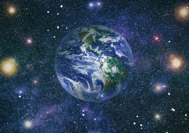 Dünya uzaydan kolaj. Soyut duvar kağıdı. Bizim evimiz. Nasa tarafından döşenmiş bu görüntü unsurları