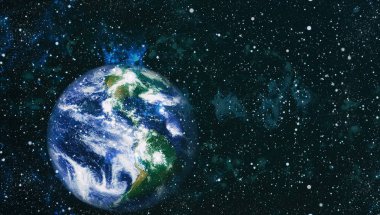 Dünya uzaydan kolaj. Soyut duvar kağıdı. Bizim evimiz. Nasa tarafından döşenmiş bu görüntü unsurları