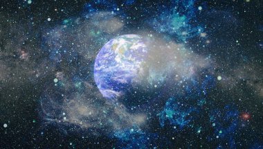 Dünya uzaydan kolaj. Soyut duvar kağıdı. Bizim evimiz. Nasa tarafından döşenmiş bu görüntü unsurları