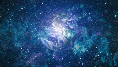 Dünya uzaydan kolaj. Soyut duvar kağıdı. Bizim evimiz. Nasa tarafından döşenmiş bu görüntü unsurları