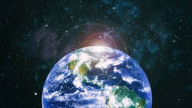 Dünya uzaydan kolaj. Soyut duvar kağıdı. Bizim evimiz. Nasa tarafından döşenmiş bu görüntü unsurları