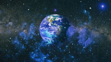 Dünya uzaydan kolaj. Soyut duvar kağıdı. Bizim evimiz. Nasa tarafından döşenmiş bu görüntü unsurları