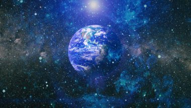 Dünya uzaydan kolaj. Soyut duvar kağıdı. Bizim evimiz. Nasa tarafından döşenmiş bu görüntü unsurları