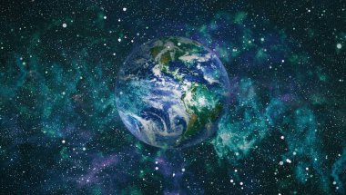 Dünya uzaydan kolaj. Soyut duvar kağıdı. Bizim evimiz. Nasa tarafından döşenmiş bu görüntü unsurları