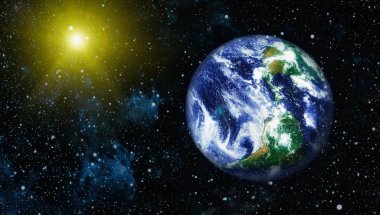 Dünya uzaydan kolaj. Soyut duvar kağıdı. Bizim evimiz. Nasa tarafından döşenmiş bu görüntü unsurları