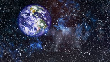 Dünya uzaydan kolaj. Soyut duvar kağıdı. Bizim evimiz. Nasa tarafından döşenmiş bu görüntü unsurları