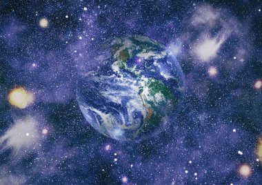 Dünya uzaydan kolaj. Soyut duvar kağıdı. Bizim evimiz. Nasa tarafından döşenmiş bu görüntü unsurları