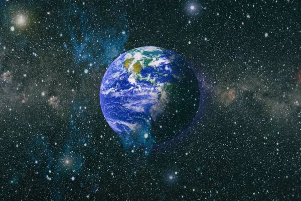 Dünya uzaydan kolaj. Soyut duvar kağıdı. Bizim evimiz. Nasa tarafından döşenmiş bu görüntü unsurları