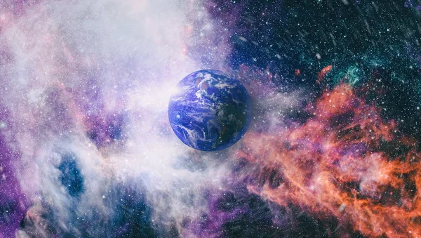 Dünya uzaydan kolaj. Soyut duvar kağıdı. Bizim evimiz. Nasa tarafından döşenmiş bu görüntü unsurları