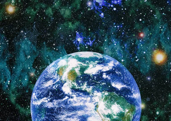 Dünya uzaydan kolaj. Soyut duvar kağıdı. Bizim evimiz. Nasa tarafından döşenmiş bu görüntü unsurları