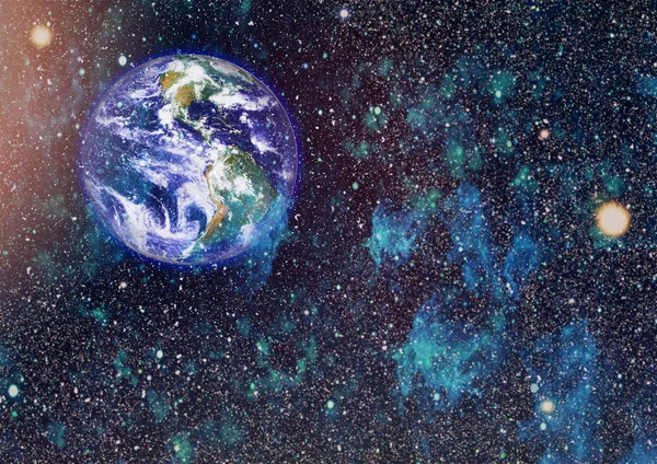 Dünya uzaydan kolaj. Soyut duvar kağıdı. Bizim evimiz. Nasa tarafından döşenmiş bu görüntü unsurları