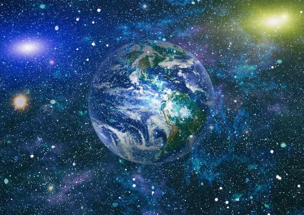 Dünya uzaydan kolaj. Soyut duvar kağıdı. Bizim evimiz. Nasa tarafından döşenmiş bu görüntü unsurları