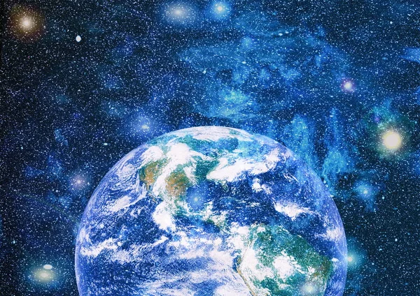 Terra Colagem Espacial Exterior Papel Parede Abstrato Nossa Casa Elementos — Fotografia de Stock