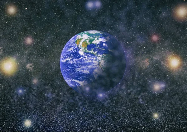 Dünya uzaydan kolaj. Soyut duvar kağıdı. Bizim evimiz. Nasa tarafından döşenmiş bu görüntü unsurları