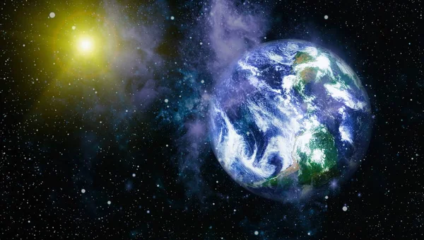 Dünya uzaydan kolaj. Soyut duvar kağıdı. Bizim evimiz. Nasa tarafından döşenmiş bu görüntü unsurları