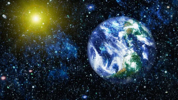 Dünya uzaydan kolaj. Soyut duvar kağıdı. Bizim evimiz. Nasa tarafından döşenmiş bu görüntü unsurları